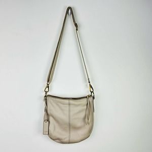 Fossil Gray Leather Crossbody Purse
